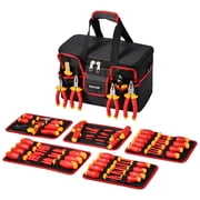 VEVOR Insulated Screwdriver Set,50-Piece Professional Electrical Screwdriver Set,1000V Insulated Electrician Tool, Magnetic Tips,T-Handle Hex Wrench,Screwdriver,Single-Pole Voltage Tester
