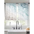 thumbnail image 2 of Ombre Brown Blue Sheer Curtains 54 Inch Length 2 Panels Set Window Treatments, Summer Coastal Ocean Sea Beach Wave Rod Pocket Semi Curtains for Living Room/Bedroom/Kitchen Décor, 104"W x 54"L, 2 of 7