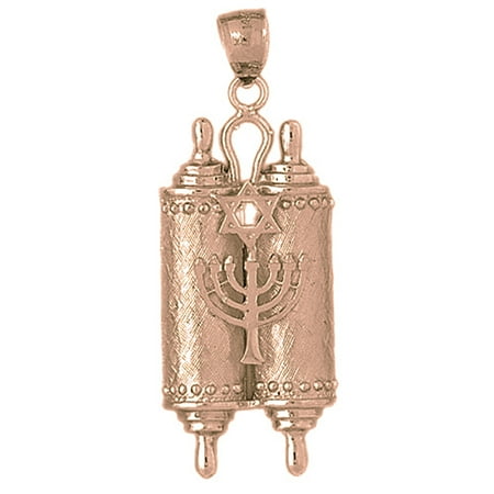 14K Rose Gold Scroll Pendant - 51 mm