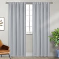 thumbnail image 1 of 52"x63" Solid Color Curtains Home Decorative Hanging Back Tap, Nursery Room Bedroom Kitchen Office Windows Home Decaration, Grey White, 1 of 4