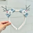 thumbnail image 2 of Yesbay Christmas Headband for Women Fleece Reindeer Antlers Headband with Bow Pompoms for Xmas Party Supplies Halloween Cosplay Accessory, 2 of 8