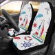 thumbnail image 2 of ABPHQTO Juego de 2 fundas para asientos de coche, rueda de barco, caballito de mar, barco, delfín, Universal, Protector de asientos delanteros para coche, sedán SUV, camión, 2 of 3