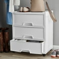 thumbnail image 2 of Mainstays 3 Drawer Wide Diamond Arctic White Plastic Storage Cart, 2 of 5