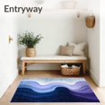 thumbnail image 3 of ODIKA 8' x 10' Machine Washable Non-Slip Area Rug, Contemporary Wave High Traffic Rug, Blue, 102354, 3 of 7