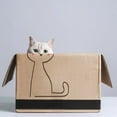 thumbnail image 2 of F, Terry 12x12 Gold Ornate Wood Framed with Double Matting Museum Art Print Titled - Cat In The Box, 2 of 4