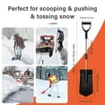 thumbnail image 3 of YSMJ 6 in 1 Extendable Extral Long Snow Brush, Ice Scraper for Car Windshield, Emergency Snow Shovel Snow Broom with Foam Grip 180° Pivoting Brush Head, 3 of 7