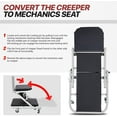 thumbnail image 5 of Foldable Creeper, 2-in-1 Rolling Garage Z Creeper Car & Seat, 36" Roller Mechanics Under Car Chair, 330 LBS Weight Capacity Heavy Duty, Black, 5 of 7