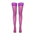 thumbnail image 4 of High Thigh Stockings with Wide Lace Trim, 6 Pairs Women's Lace Thigh-High Socks, Long Over-Knee Legwear for Elegant and Alluring Fashion, 4 of 4
