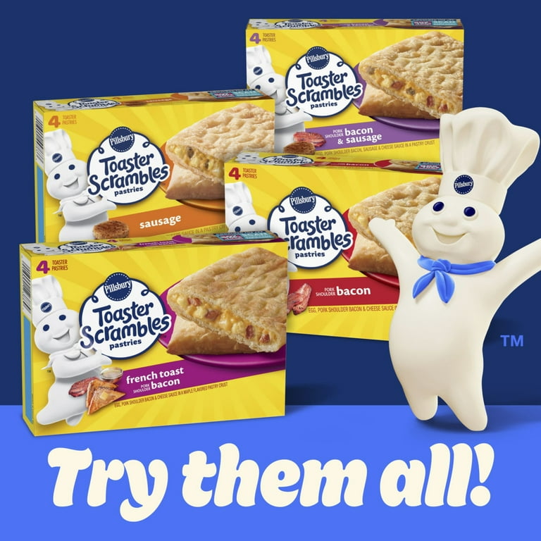 Pillsbury Bacon and Sausage Toaster Scrambles, Frozen Breakfast