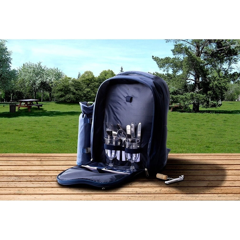 Imperial Home Insulated Picnic Basket Set with 2 Place Settings