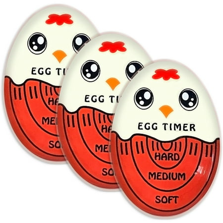 

WUTL Cooking Egg Timer for Hard Boiled Eggs Color Changing for Kitchen Red 3 Pack