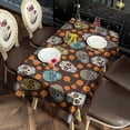 thumbnail image 2 of Brown Skull Marigold Pattern Rectangle Tablecloth 60"x120",Waterproof Polyester Rectangle Table Cloth, Wipeable Spillproof Polyester Tablecloth for Dining, Camping, Indoor and Outdoor, 2 of 6
