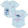thumbnail image 3 of Disney Girls Baseball Jersey T-Shirt with Lilo & Stitch and Mickey Mouse- Girls Sizes 4-16 Mint/White, 3 of 8