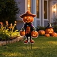 thumbnail image 3 of Halloween Outdoor Yard Decorations Pumpkin Scarecrow Garden Stake, 2D Bohemian Acrylic Lawn Decor with Witch Hat for Garden, Porch, Flower Bed and Party Display, 3 of 7