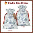 thumbnail image 2 of Naloa Retro ice blue snowflakes Drawstring Christmas Bags, 3D Xmas Gift Bags, Christmas Wrapping Bags, Xmas Goodie Bags, Treat Pouch Bags, Party Favor Bags-, 2 of 9
