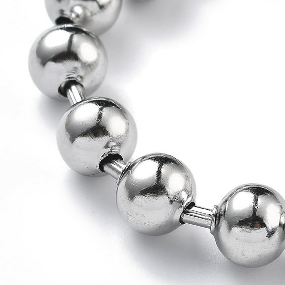 304 Stainless Steel Ball Chain Necklaces Stainless Steel color 17.72 inch(45cm) 8mm