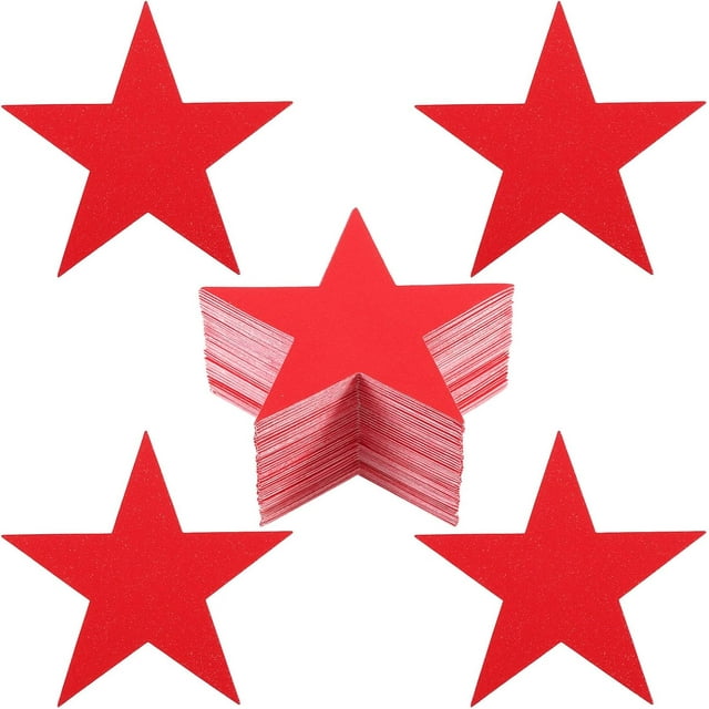 PATIKIL Découpes d'Étoiles, Lot de 150 Étoiles en Papier Rouges pour Décoration de Classe Projet d'Artisanat DIY Tableau d'Affichage Mural