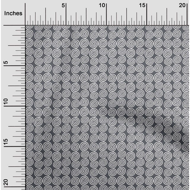 oneOone Silk Tabby Fabric Spiral Block Printed Craft Fabric BTY 42 Inch Wide