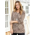 thumbnail image 4 of Catherines Women's Plus Size Petite Suprema 3/4 Sleeve V-Neck Tee, 4 of 6