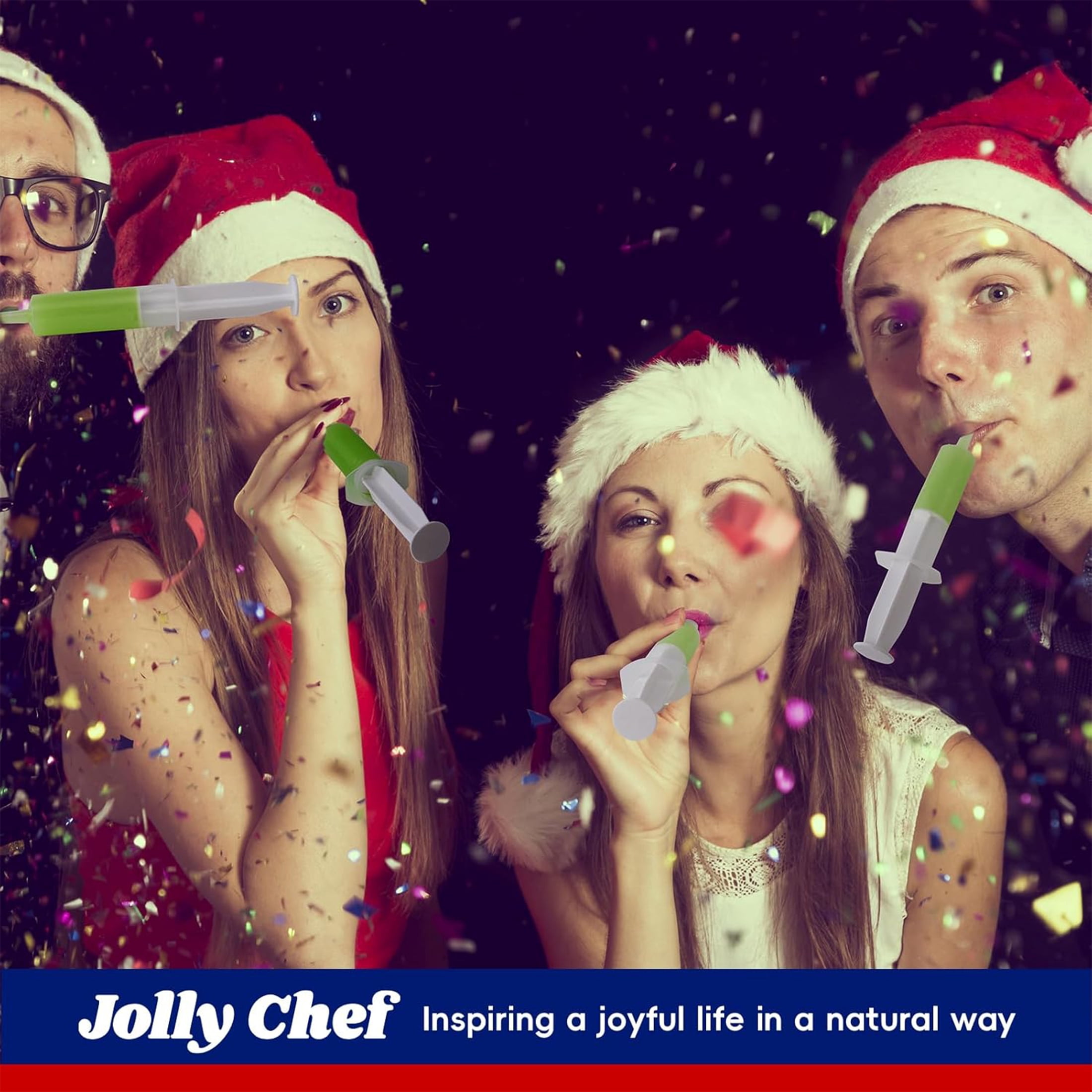 JOLLY CHEF 50Pieces 1.5 oz Clear Plastic Jelly Syringes Shot