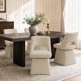 thumbnail image 4 of Usaint 360‑Degree Swivel Chenille Dining Chair, Hollow‑Out Curved‑Back Upholstered Accent Chair for Dining Rooms, Living Rooms, Reading Nooks, Khaki, 4 of 11