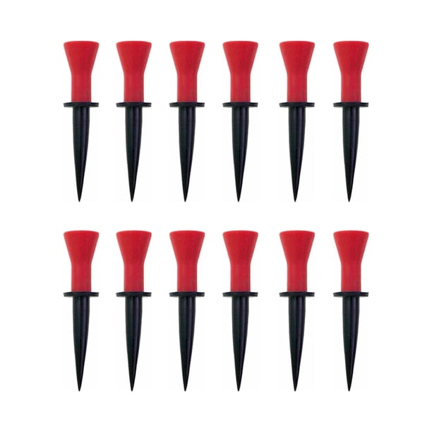 Naiovety 12 piezas de tees de golf, soporte de bolas de plástico, accesorios de práctica, rojo, 58 mm Type2 NO2