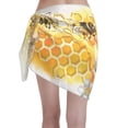 thumbnail image 2 of Kll Honey Bee Print Women'S Sarong Coverups Short Bathing Suit Wrap Skirt Beach Wrap Swimsuit Cover Ups, 2 of 7