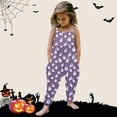 thumbnail image 2 of Halloween Jumpsuits For Girls 13-14 Sleeveless Pumpkin Print Casual Spaghetti Strap Loose Romper Long Pants with Pockets Toddler Girls Clothing Z0G-Purple, 5-6 Years, 2 of 5