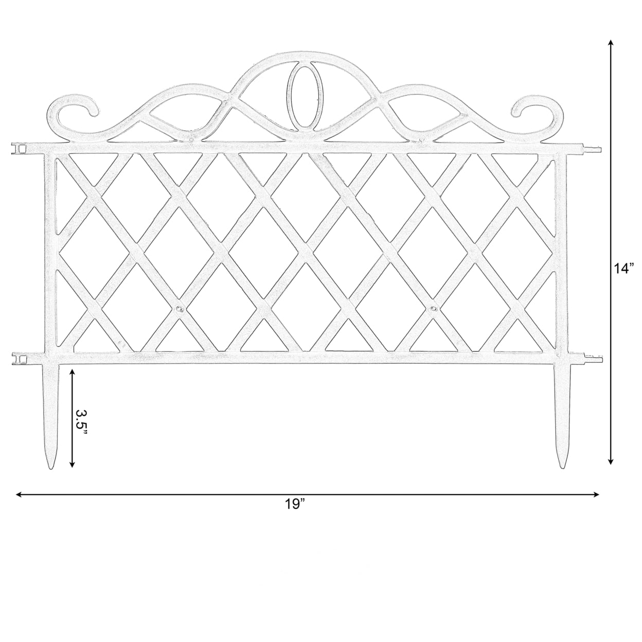 Plastic Garden Edging Border Fence, Flower Bed Barrier, Set of 3