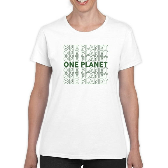 One Planet Lettering T-Shirt Women -Smartprints Designs, Female 3X-Large