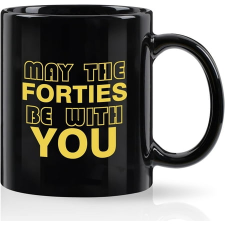 Waipfaru 11 Oz Black Ceramic Mug, 40Th Birthday Gifts For Husband Friends