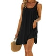 thumbnail image 2 of Douhoow Women Short Beach Dress Solid Color Sleeveless U Neck Mini Dresses Beachwear, 2 of 8