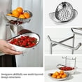 thumbnail image 4 of Acliys Fruit Bowl, 2 Tier Ceramic Fruit Basket, Serving Stand Serving Bowl with Metal Rack, Porcelain Kitchen Bowls for Fruit and Vegetable Storage Snack Nuts Dessert Cake Tray for Party Wedding, 4 of 9