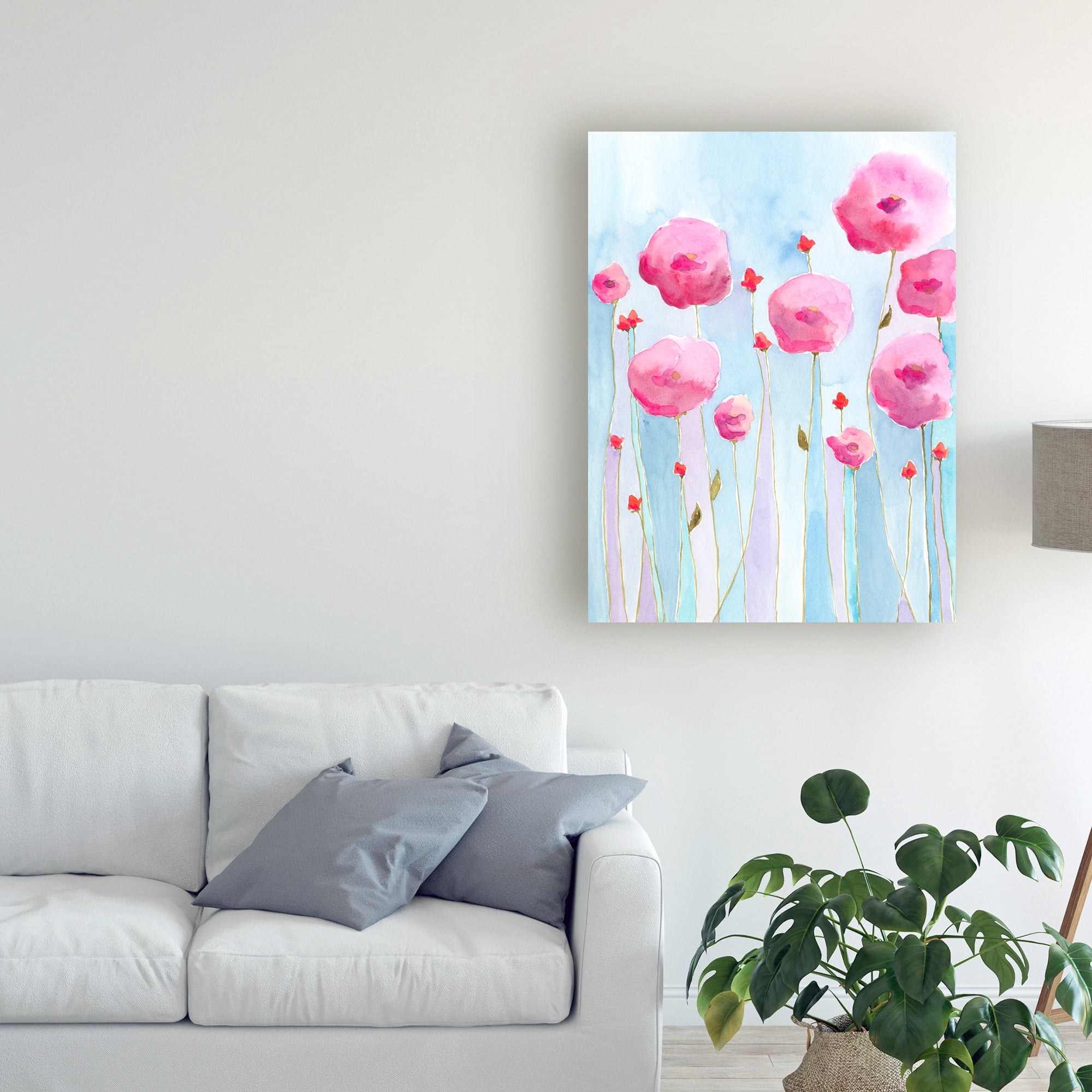 Trademark Fine Art 'Pink Florets I' Canvas Art by Regina Moore