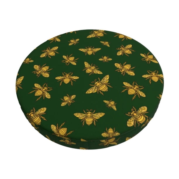 Disketp Hohey Bee Funda Redonda para Taburete, Funda de Cojín para Silla de Bar Suave y Elástica-12 inch