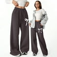 thumbnail image 2 of Girls High Waisted Sports Sweatpants Loose Fit Jogger Pants Lightweight Straight Leg Athletic Trousers with Pockets for Teen Girls, 2 of 6