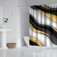 thumbnail image 2 of Black White Gold Wave Marble Pattern Shower Curtain 72"x72" ,Bathroom Decorative Shower Curtains Set with 12 Hooks,Modern Waterproof Washable Shower Curtain, 2 of 6