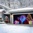 thumbnail image 6 of 16x7ft Christmas Garage Door Cover Banner - Christmas Neon Garage Banner, Glows in Dark 2D Flat Holiday Garage Door Covers with Cartoon Santa and Elf, Xmas Outdoor Indoor Party Decoration, 6 of 9