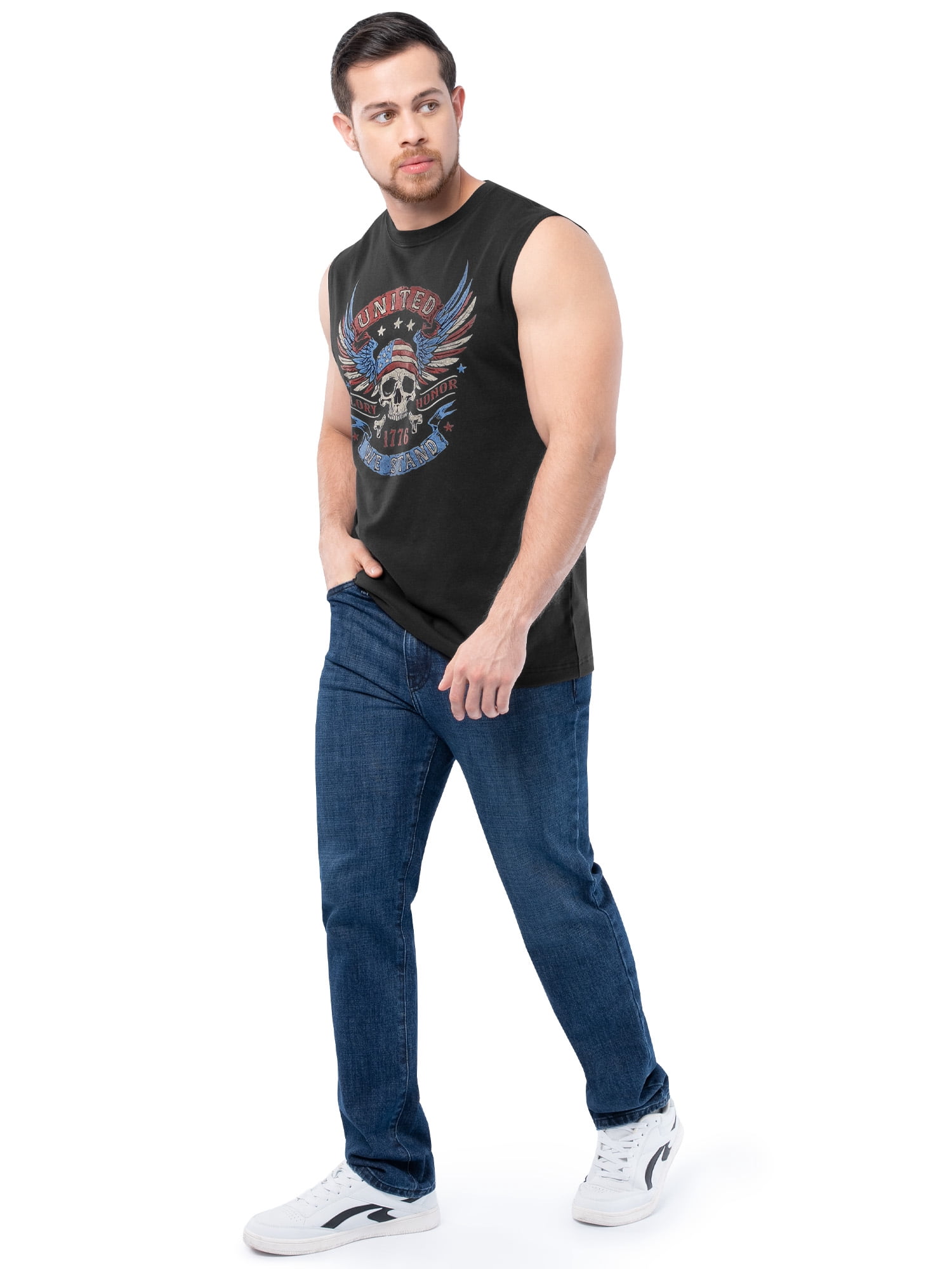 Way to Celebrate Men's 4th of July Americana Graphic Muscle Shirt Tank Top, Sizes XS-5XL