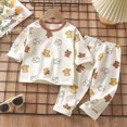 thumbnail image 2 of TOWED22 Toddler Baby Girl Clothes Outfits Long Sleeve Crewneck Sweatshirt and Joggers Pants 2 Piece Set Fall Winter(Beige,5-6 Y), 2 of 6