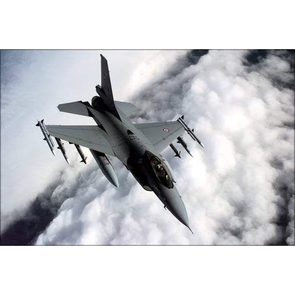 24"x36" Gallery Poster, Royal Norwegian Air Force F-16A fighting falcon balkans 1999