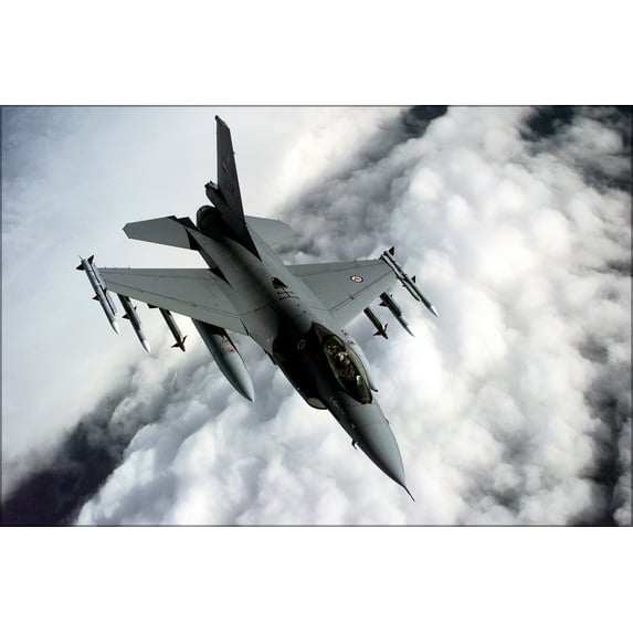 24"x36" Gallery Poster, Royal Norwegian Air Force F-16A fighting falcon balkans 1999