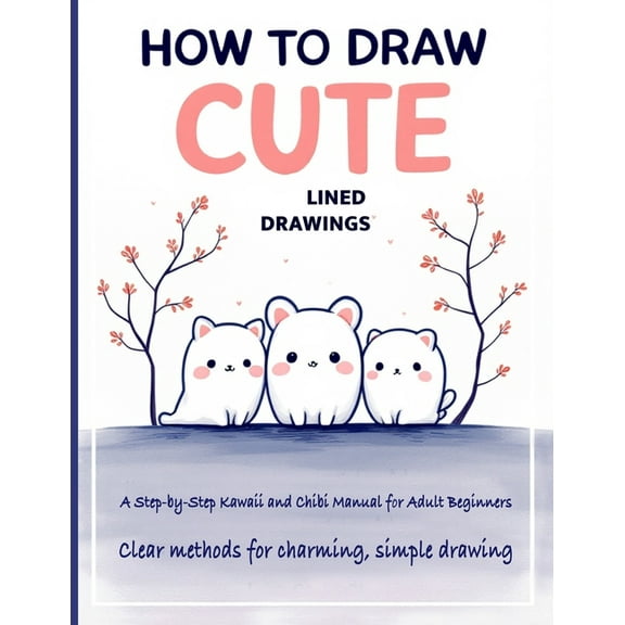 How to Draw Cute Lined Drawings: Kawaii & Chibi for Adult Beginners - Step-by-Step Drawing of Cute Animals & Doo, (Paperback)