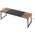thumbnail image 3 of Computer Desk, 70 Inch Office Desk, Gaming Desk with Storage, Writing Desk Work Desk for Home Office, Study, Long Simple Desk, Large Legroom, Metal Frame, Rustic Brown and Black, 3 of 17