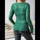 thumbnail image 5 of Blusas de Larga para Mujer, Elegantes, con Encaje de Crochet, Bordadas y Caladas, Moda 2025. Verde M, 5 of 7