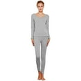 thumbnail image 3 of Htwon Thermal Underwear for Women Ultra Soft Women's Thermal Underwear Set Microfiber Long Johns Sets with Fleece Lined (Gray, M), 3 of 12