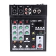 thumbnail image 2 of Consola mezcladora profesional con placa de sonido, pantalla USB, consola mezcladora de 4 canales para transmisión en vivo, Karaoke por Internet, enchufe de 100-240V UE, 2 of 10