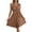Khaki Dress for women, variant on ATOYSOY Women's Retro Solid Color Mini A Line Dress V Neck Beach Sundress Trendy Elegant Casual Bandage Pleated Sleeveless Workout Dress for Girls Black S