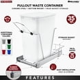 thumbnail image 2 of Rev-A-Shelf RV-12KD-17C Single 35 Qt Kitchen Cabinet Pull-Out Waste Bin, 2 of 10