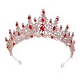 thumbnail image 5 of Rhinestone Crowns Tiaras Wedding Headbands Hairband Bride Princess Baroque Style Queen Crowns for Events Bridal Valentine'S Day Bridesmaids Red, 5 of 9
